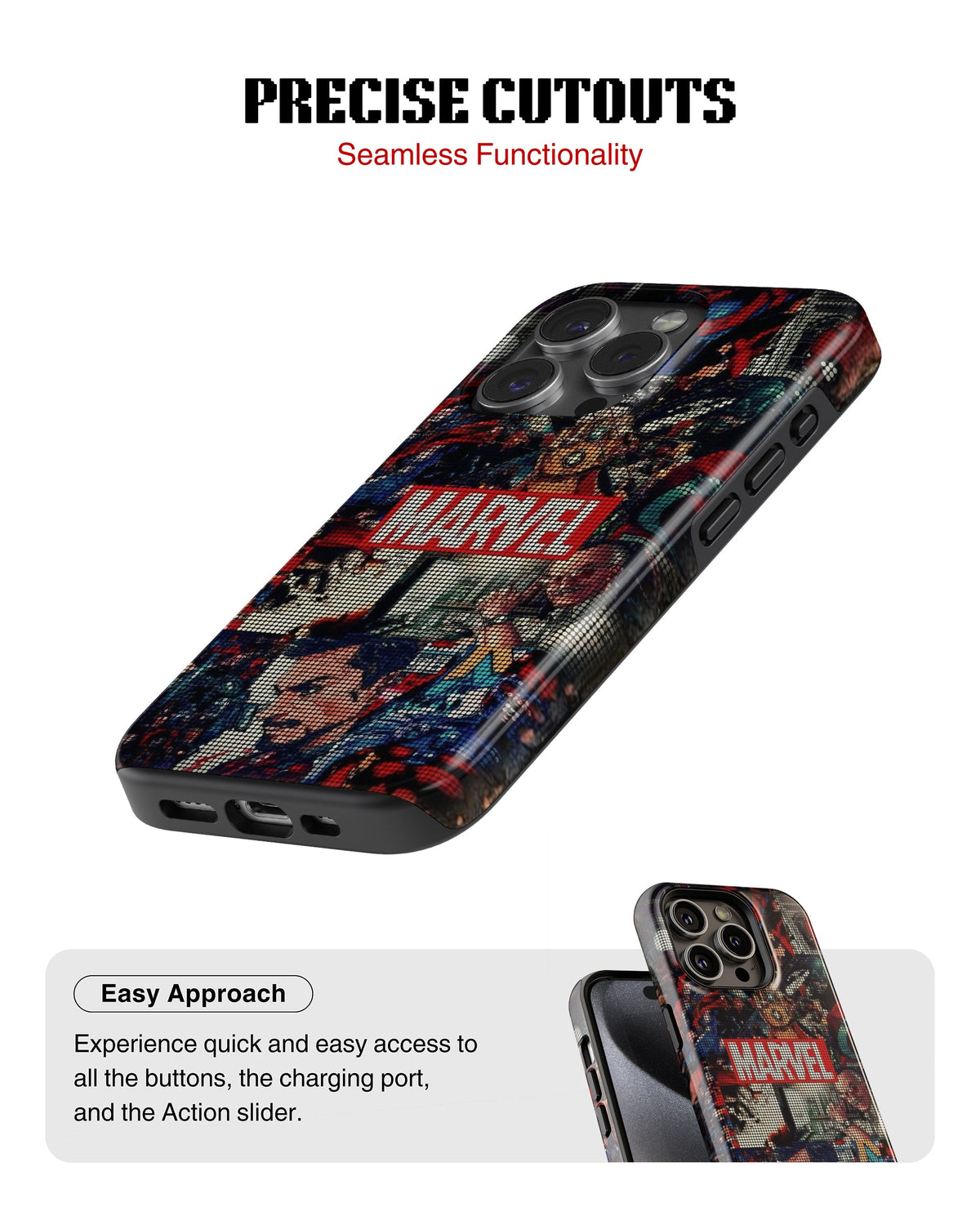 iPhone 14 Pro Tank Case | Superhero (Marvel Mosaic)