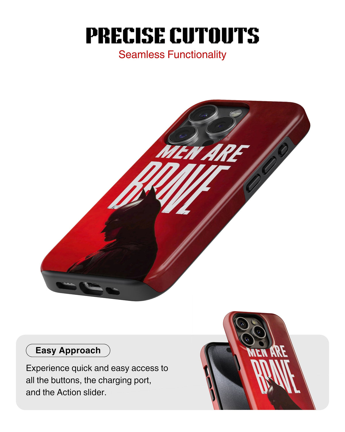 iPhone 14 Pro Tank Case | Superhero (Men are Brave)
