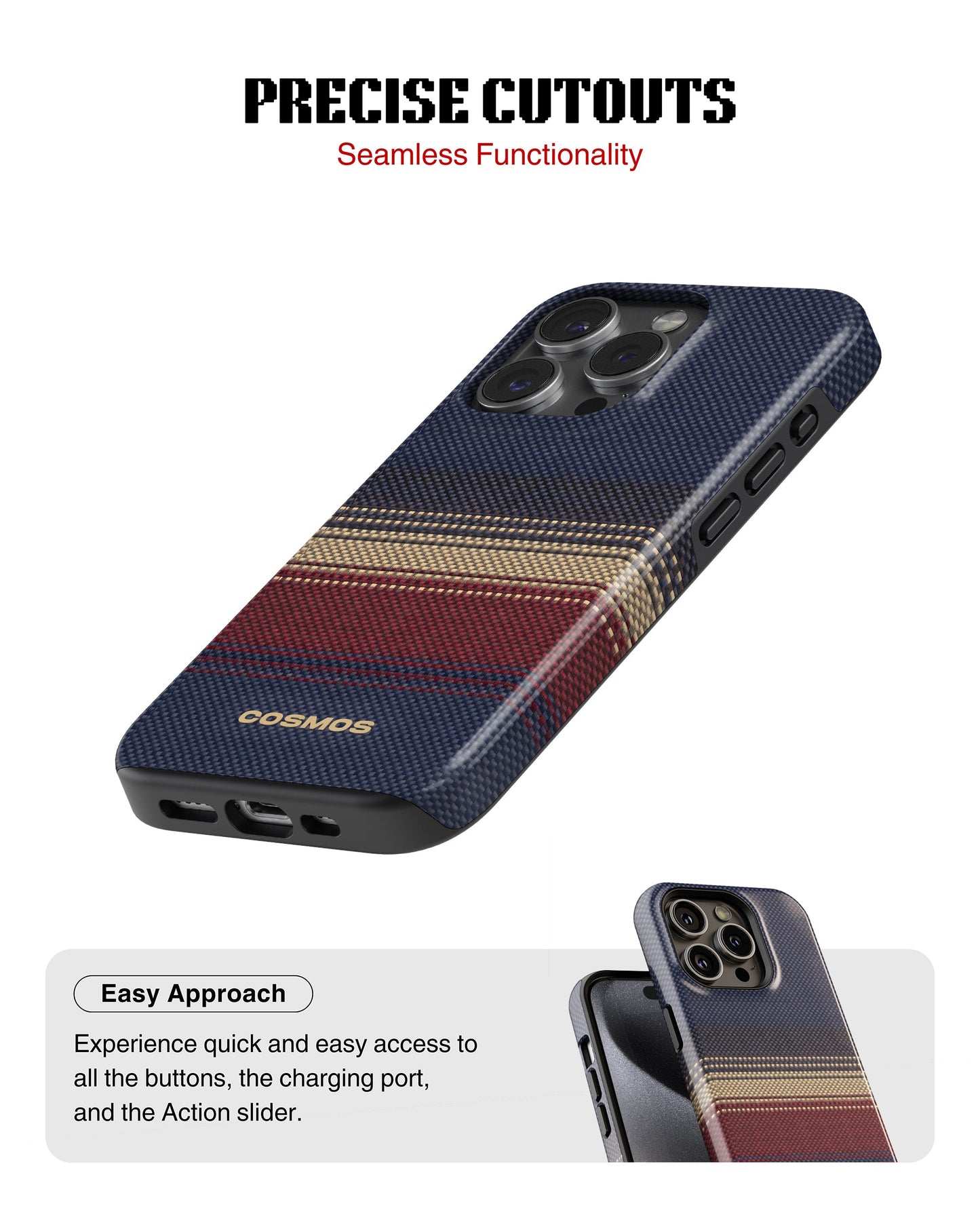iPhone 16 Pro Tank Case | Textures (Midnight Border)