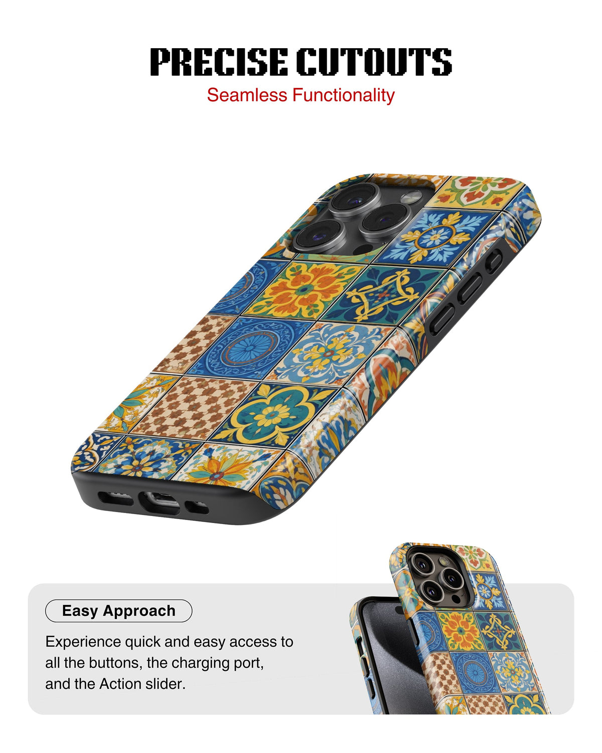 iPhone 12 Pro Tank Case | Girls Aesthetics (Moroccan Tiles)