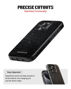 iPhone 17 Pro Max Tank Case | Textures (Obsidian Croc)