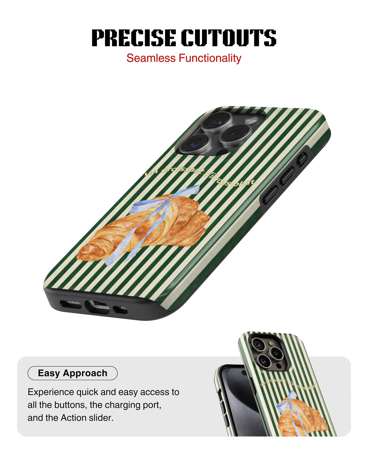 iPhone 12 Pro Max Tank Case | Girls Aesthetics (Paris Croissant)