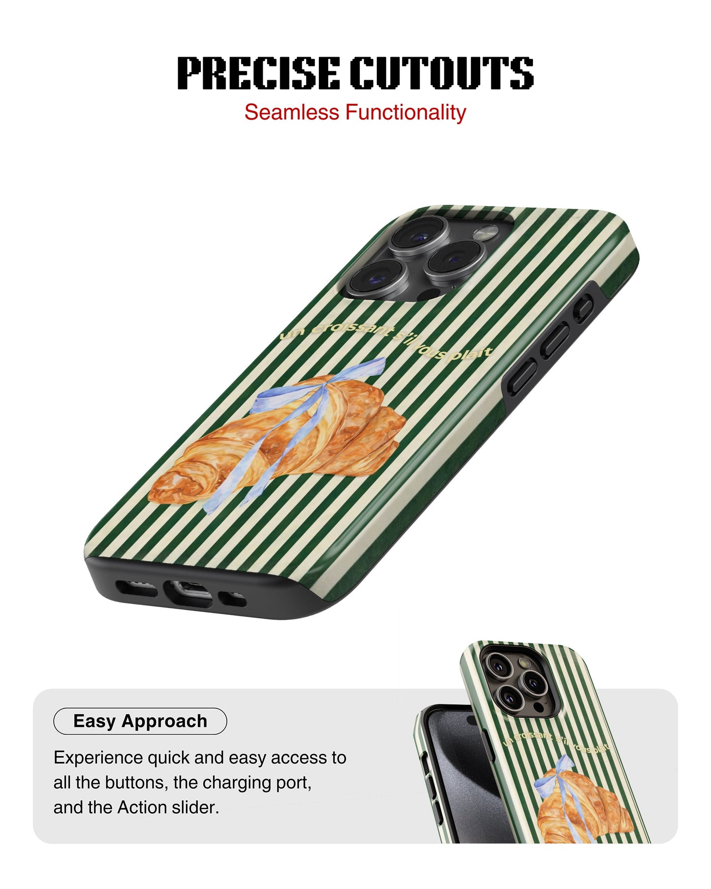 iPhone 12 Pro Tank Case | Girls Aesthetics (Paris Croissant)