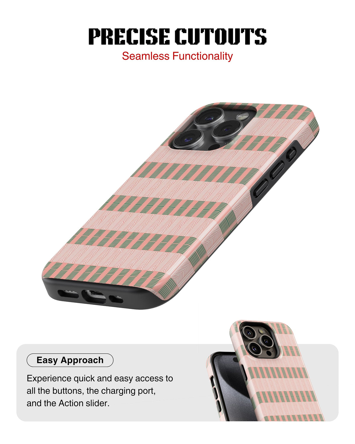 iPhone 15 Pro Tank Case | Girls Aesthetics (Pastel Weave)