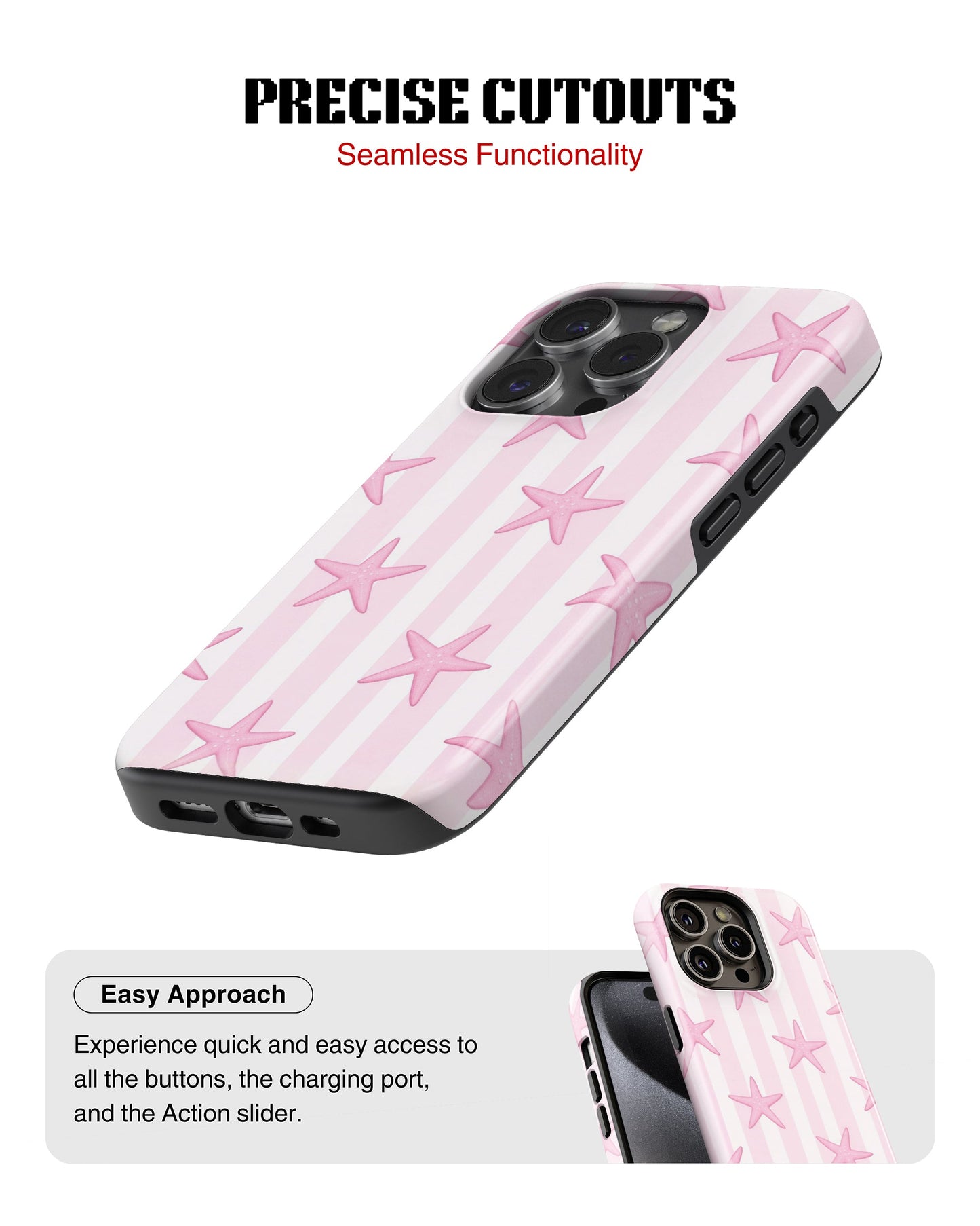 iPhone 15 Pro Tank Case | Girls Aesthetics (Pink Starlet)