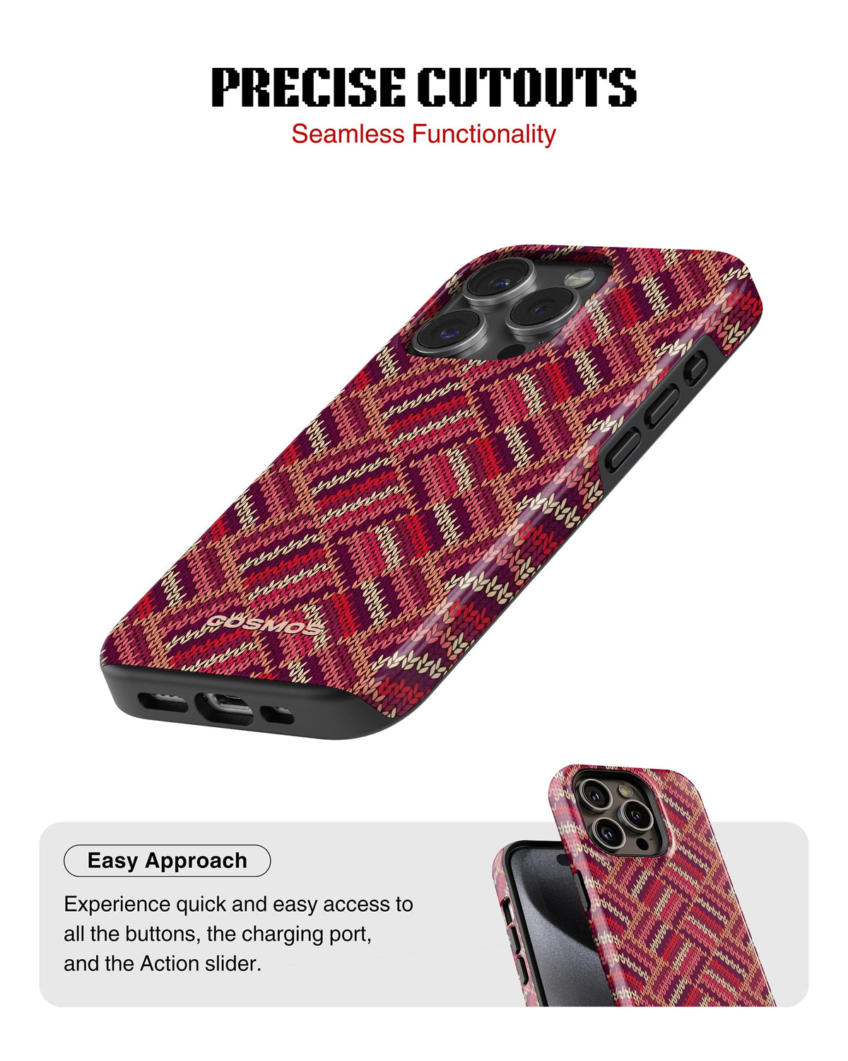 iPhone 13 Pro Tank Case | Textures (Ruby Weave)