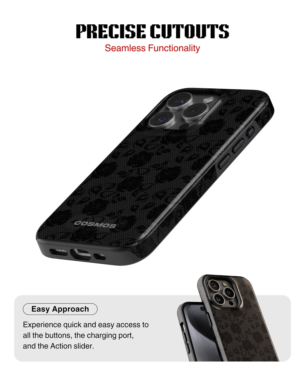 iPhone 16 Pro Tank Case | Textures (Shadow Bloom)