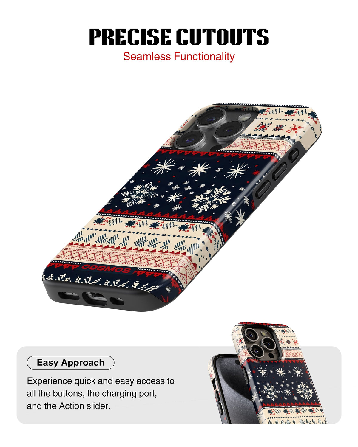 iPhone 15 Pro Tank Case | Textures (Snowfall Classic)