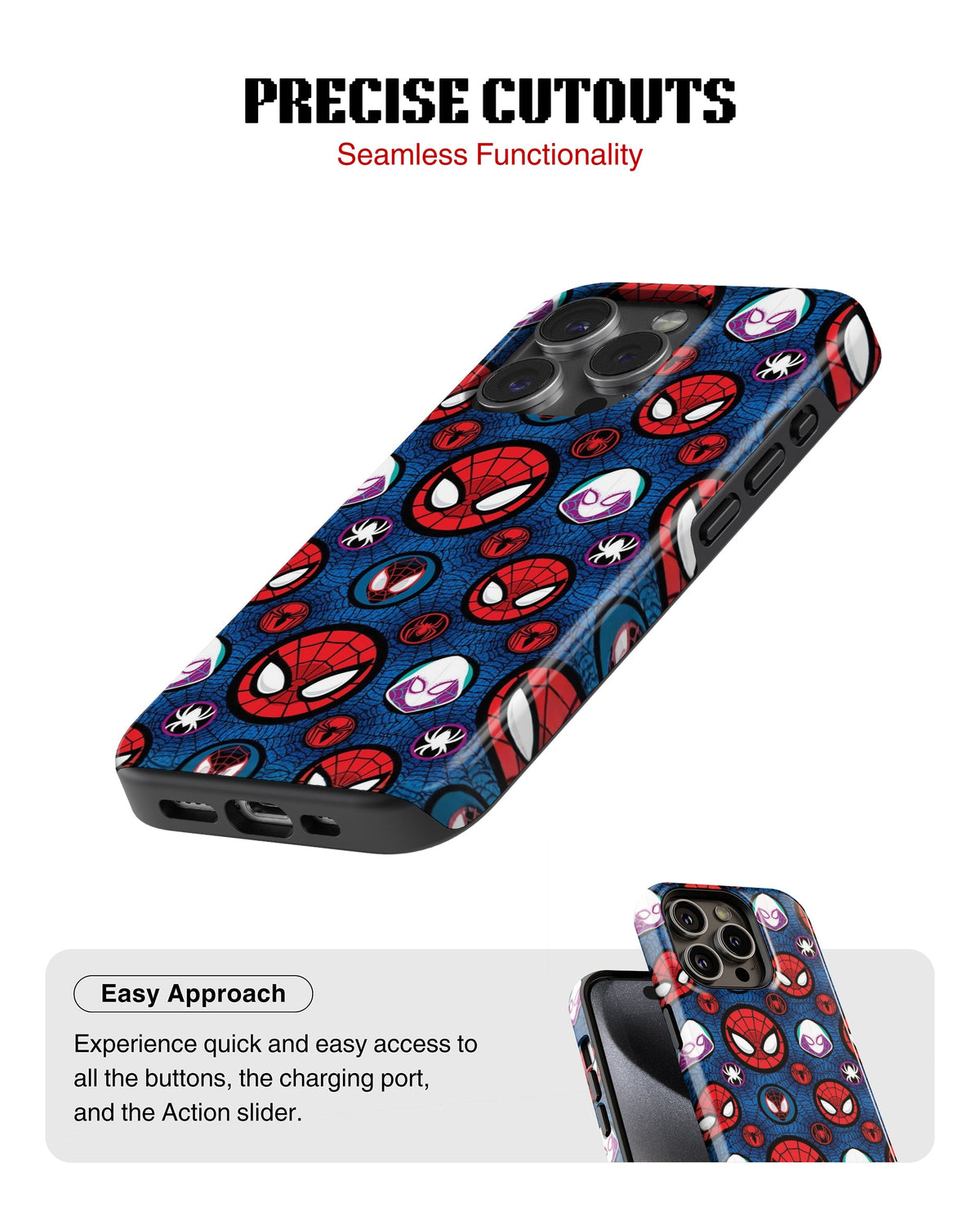 iPhone 17 Pro Max Tank Case | Superhero (Spider Icons)