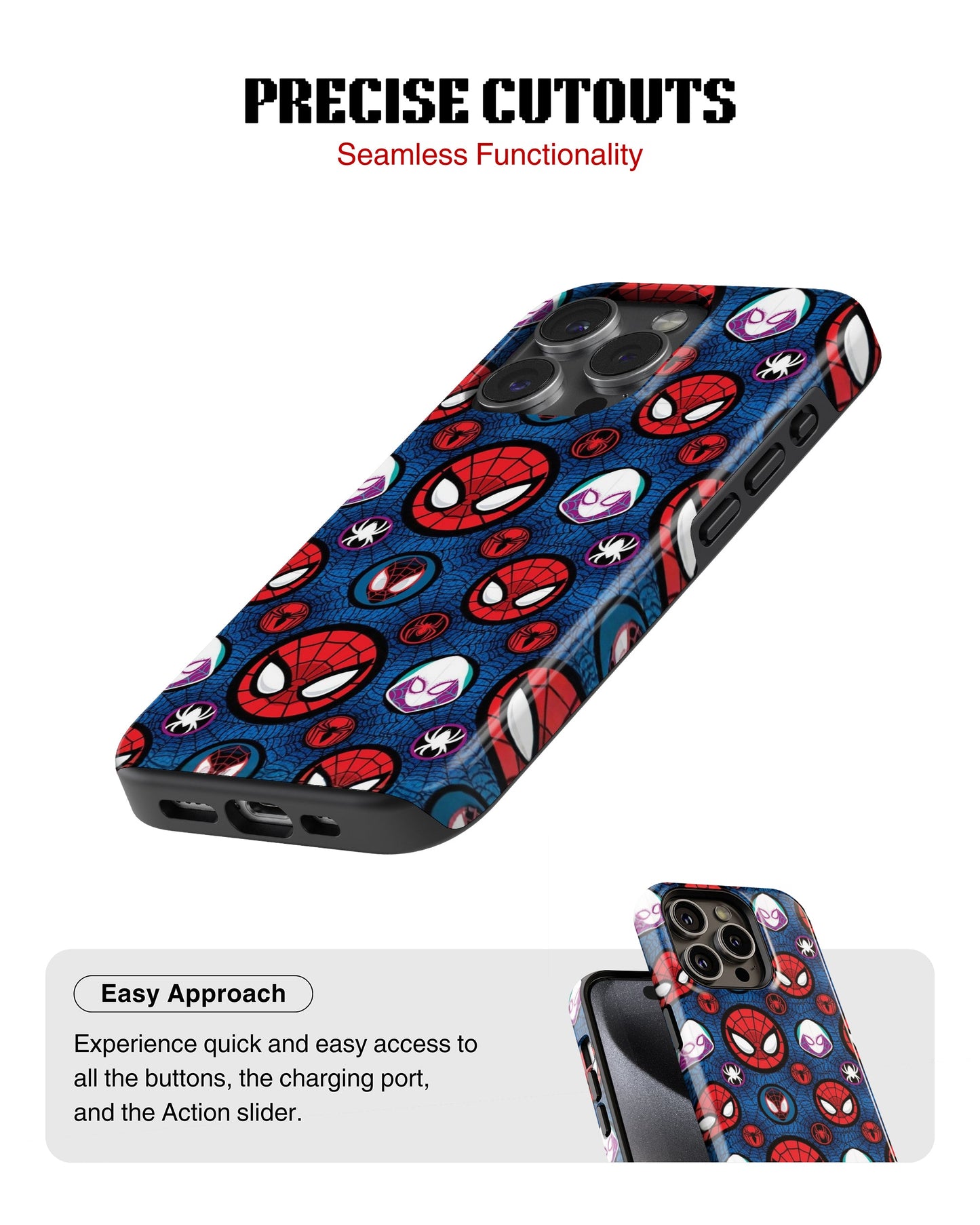 iPhone 17 Pro Max Tank Case | Superhero (Spider Icons)