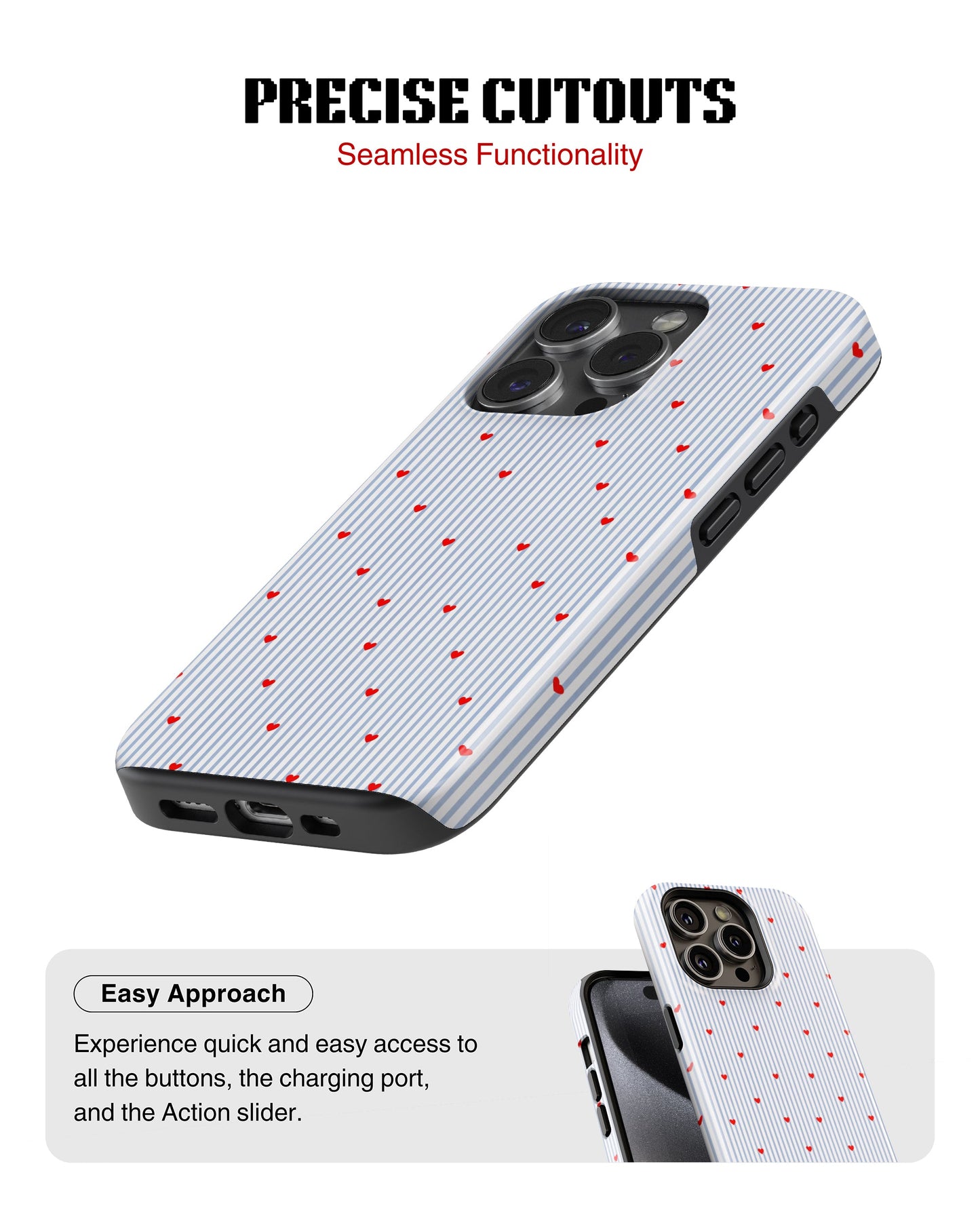 iPhone 13 Pro Max Tank Case | Girls Aesthetics (Sweet Stripes)