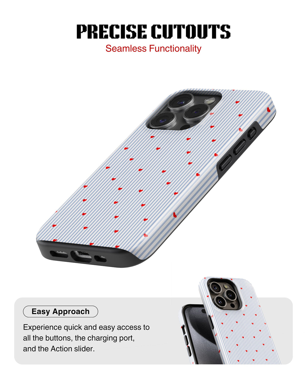 iPhone 13 Pro Tank Case | Girls Aesthetics (Sweet Stripes)