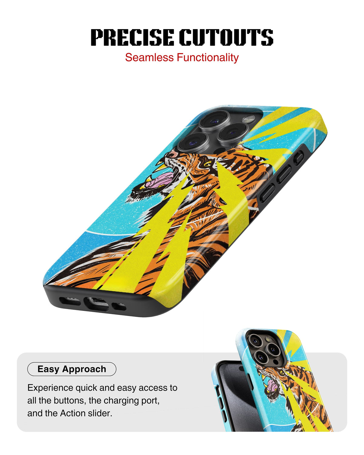 iPhone 15 Pro Tank Case | Modernism (Thunder Roar)