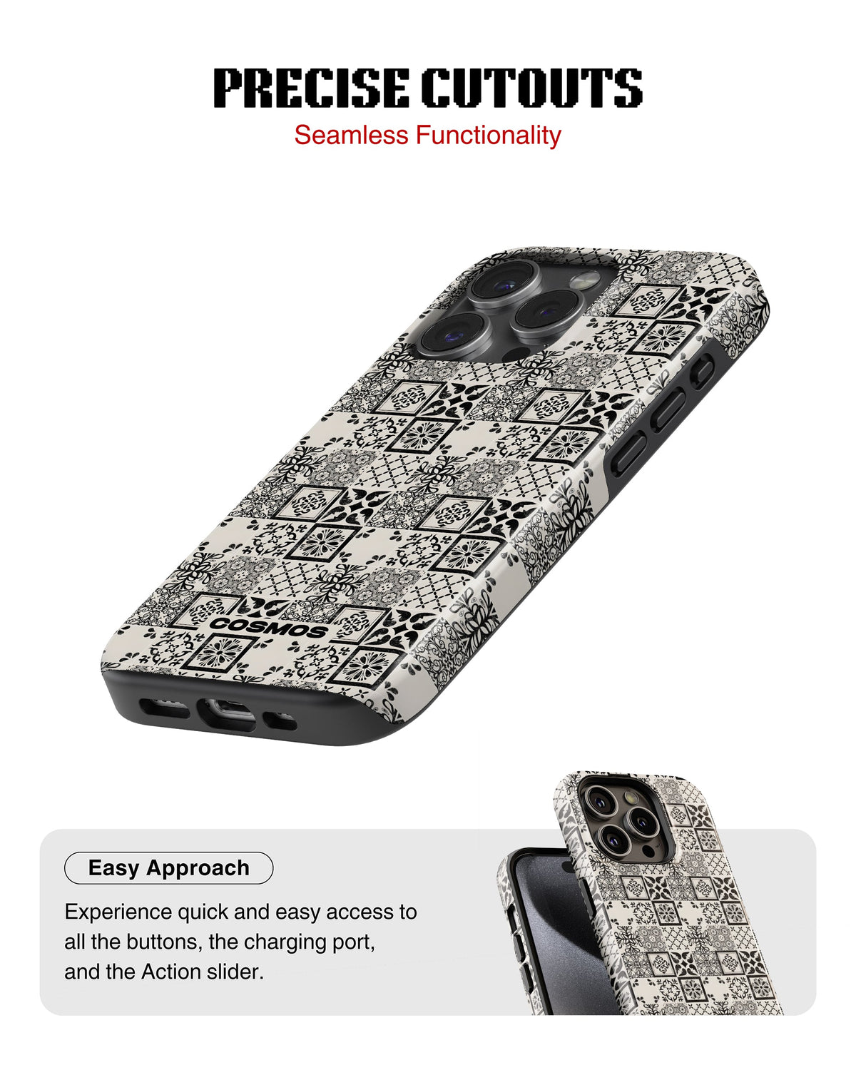 iPhone 14 Pro Tank Case | Textures (Vintage Mosaic)