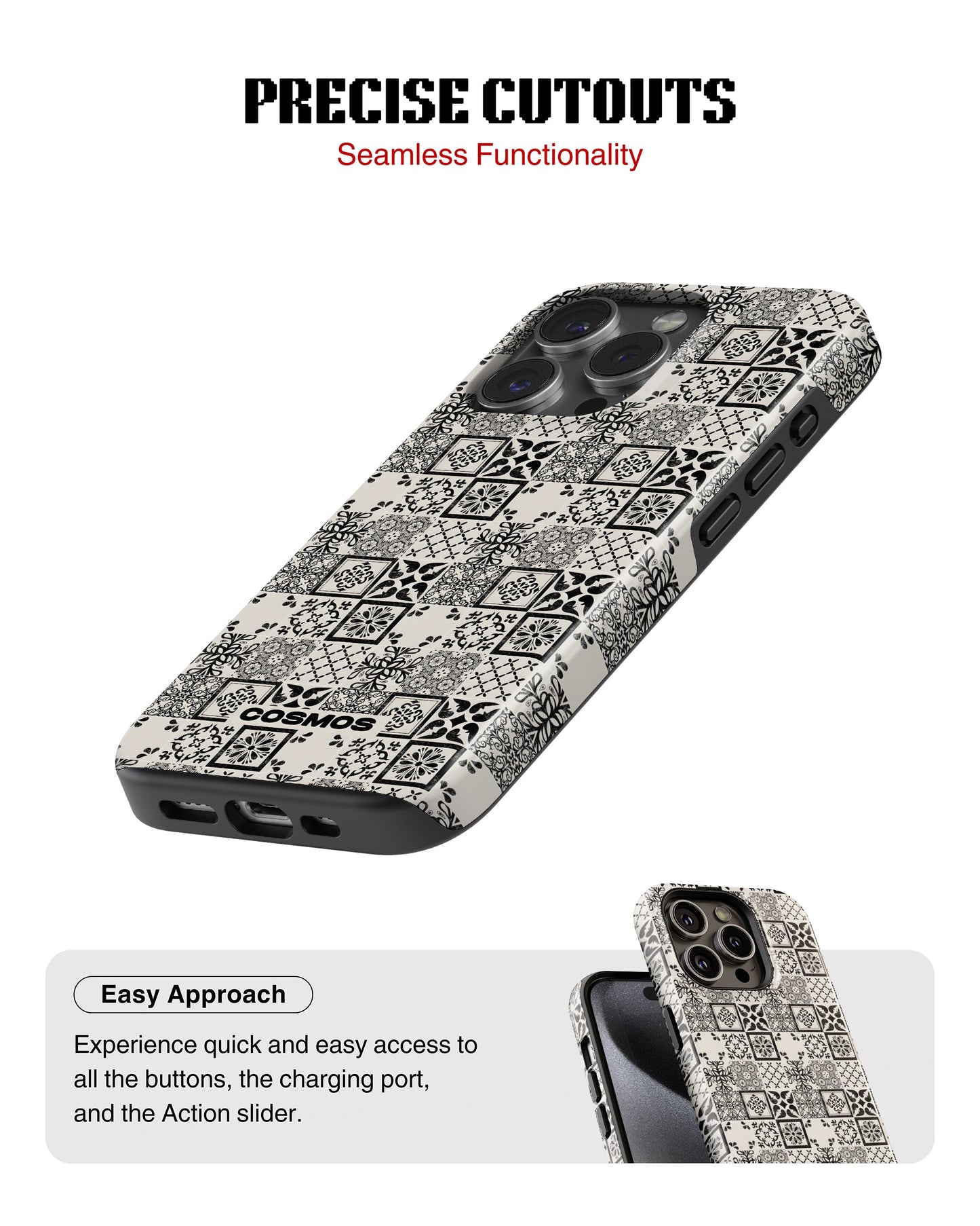 iPhone 14 Pro Max Tank Case | Textures (Vintage Mosaic)