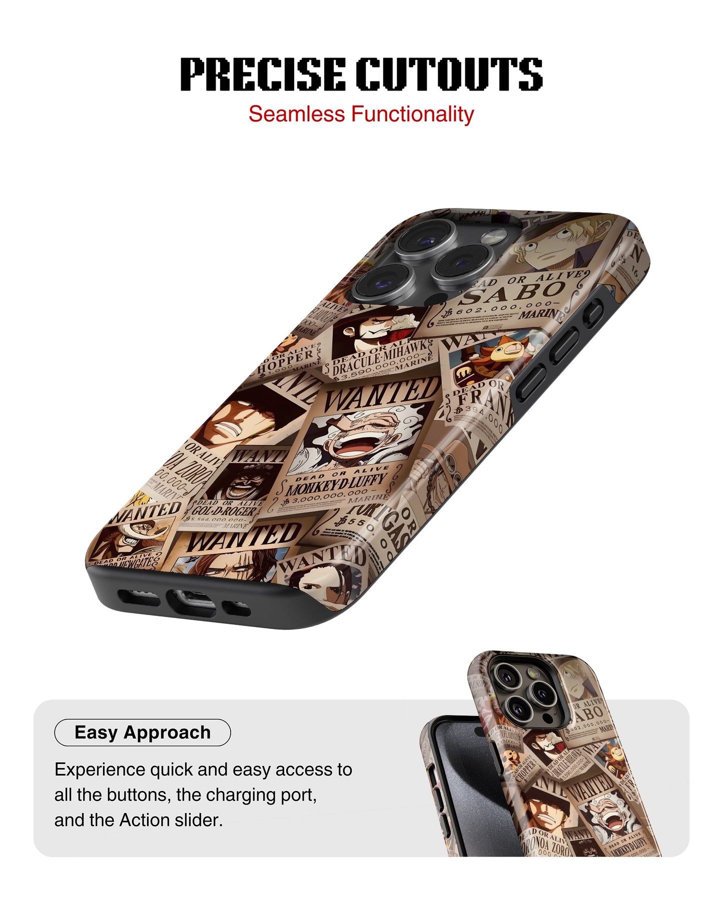 iPhone 15 Pro Tank Case | Anime (Wanted Luffy)