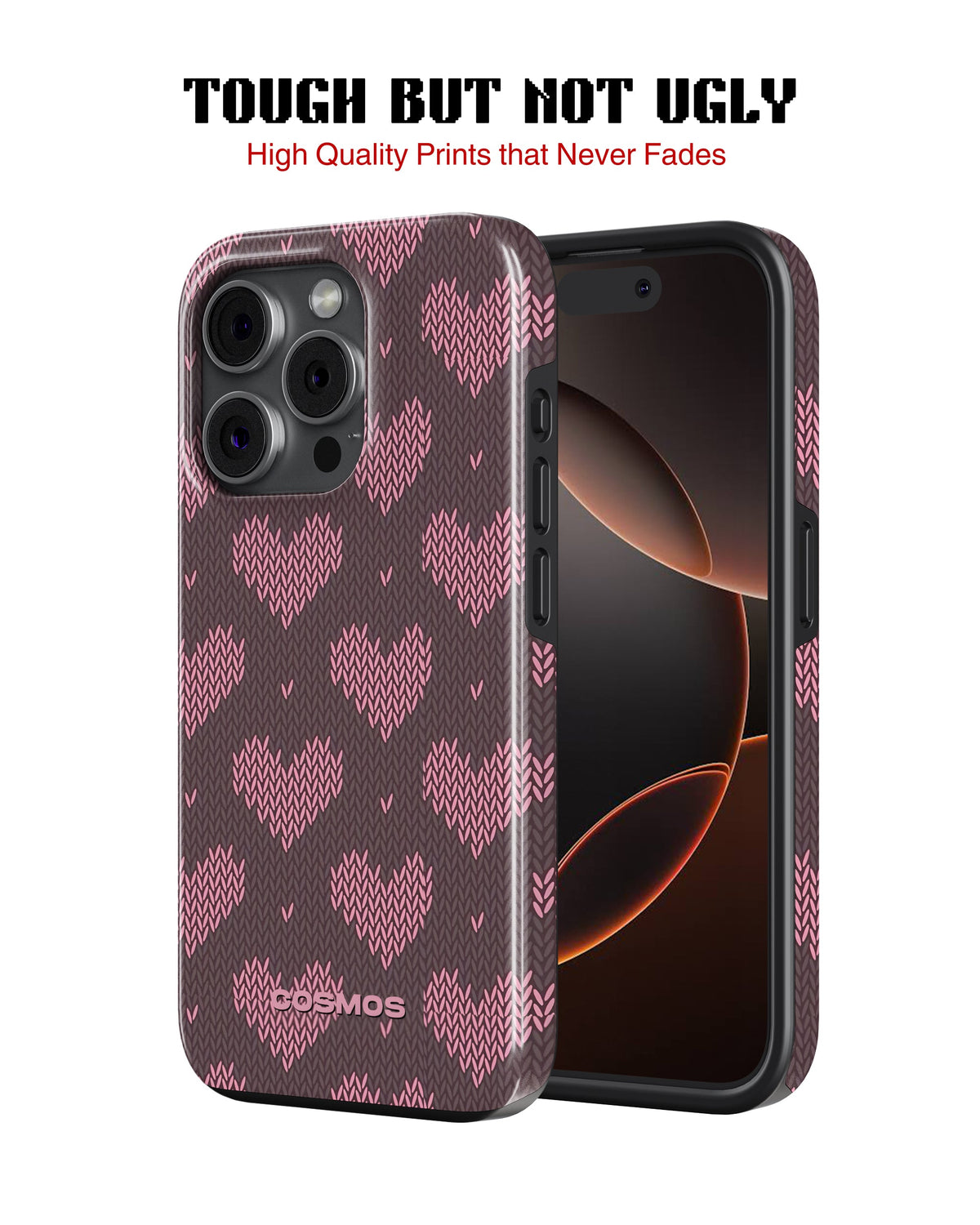 iPhone 12 Pro Tank Case | Textures (Blush Hearts)