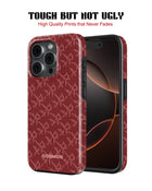 iPhone 15 Pro Max Tank Case | Textures (Crimson Knit)