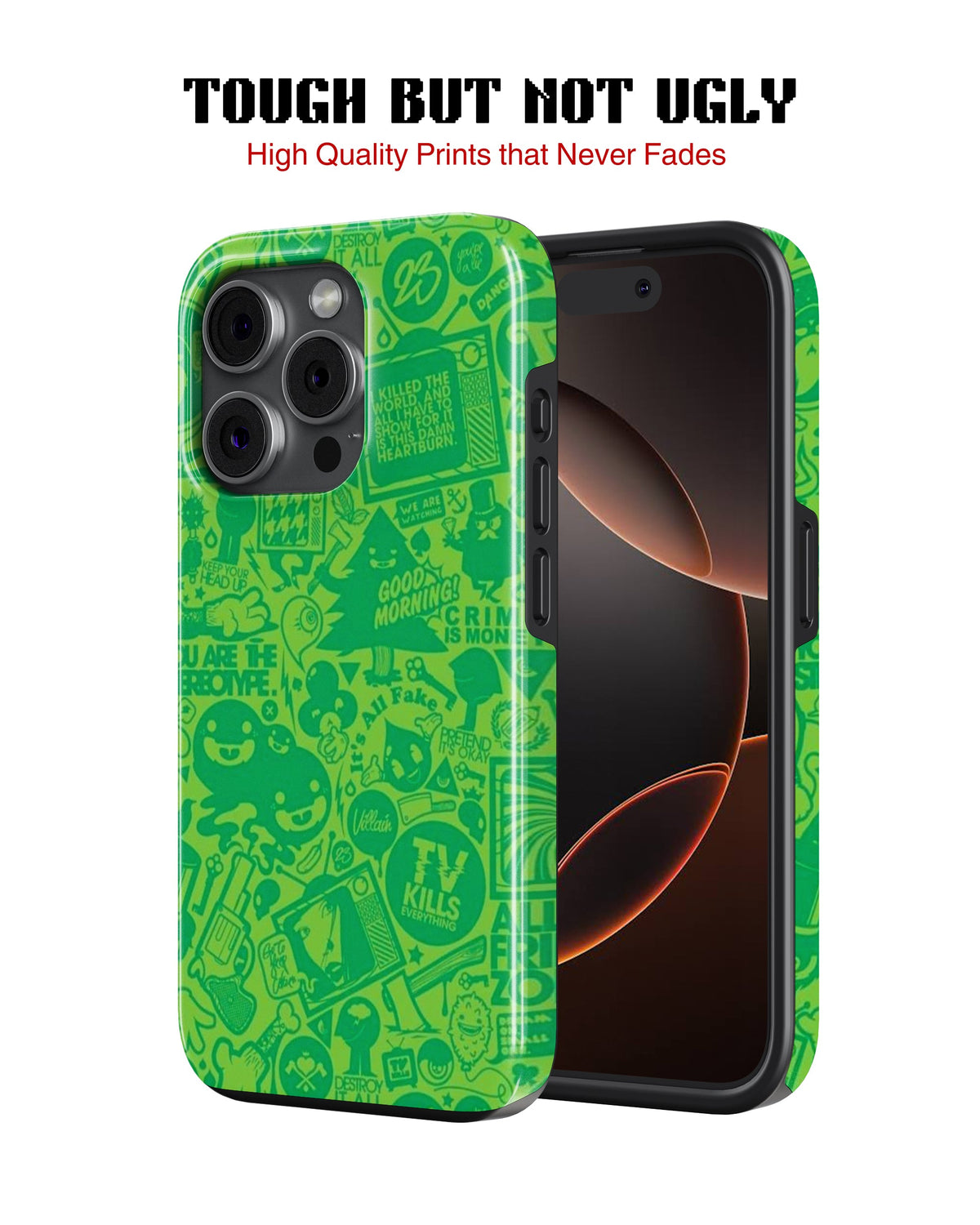 iPhone 13 Pro Max Tank Case | Modernism (Green Chaos)