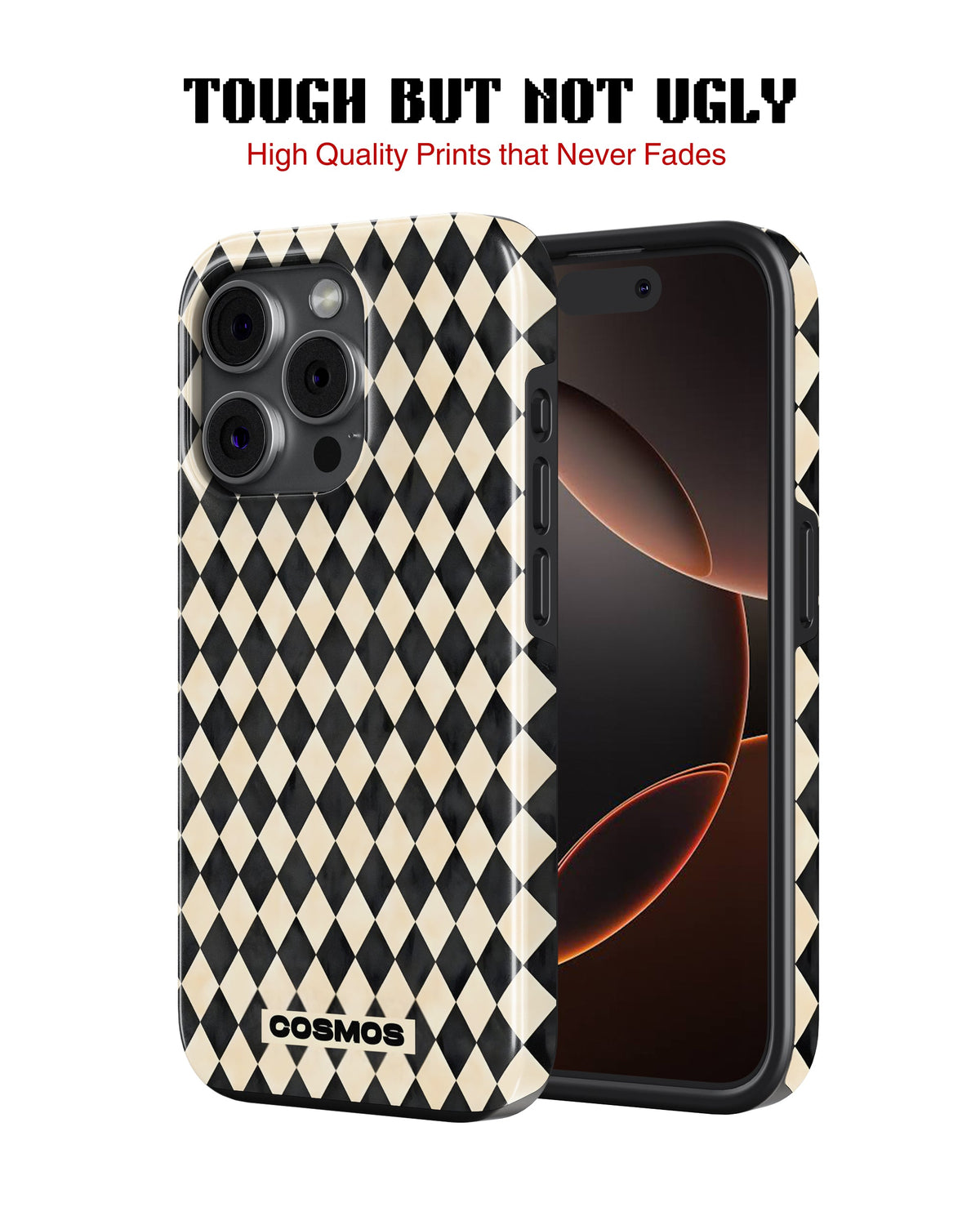 iPhone 15 Pro Tank Case | Textures (Harlequin Ivory)