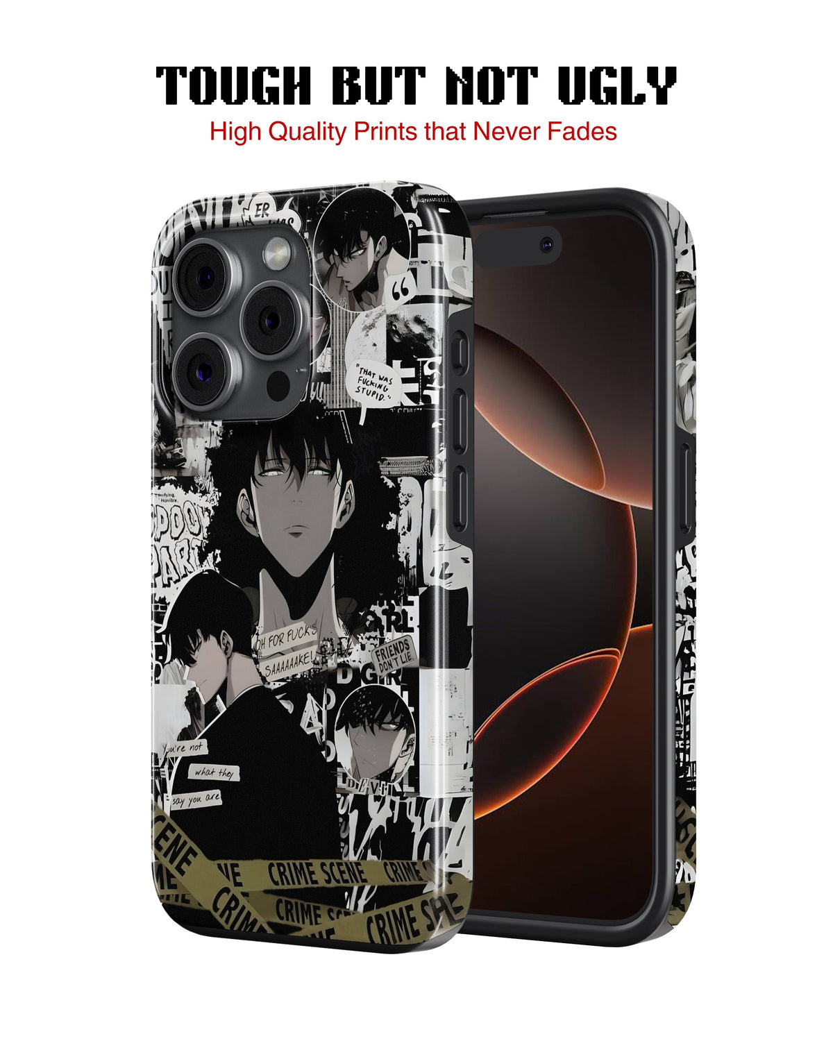iPhone 15 Pro Tank Case | Anime (Manga Noir)