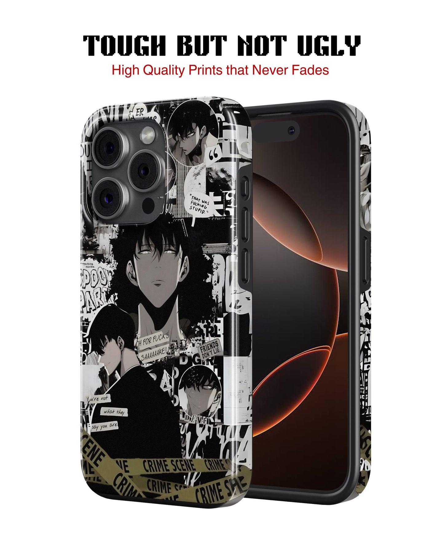 iPhone 14 Pro Max Tank Case | Anime (Manga Noir)