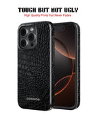 iPhone 17 Pro Tank Case | Textures (Obsidian Croc)