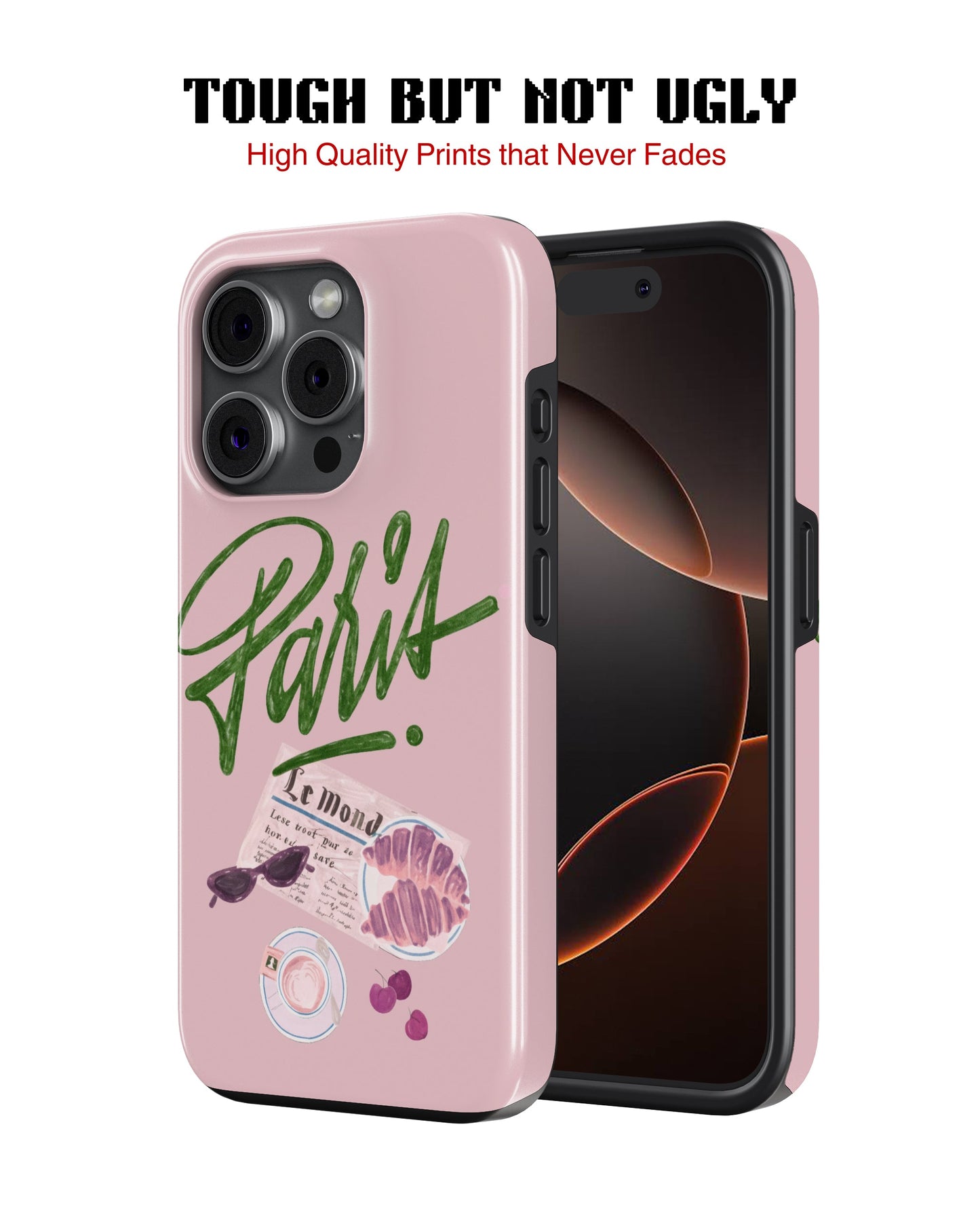 iPhone 16 Pro Tank Case | Girls Aesthetics (Paris Pink)