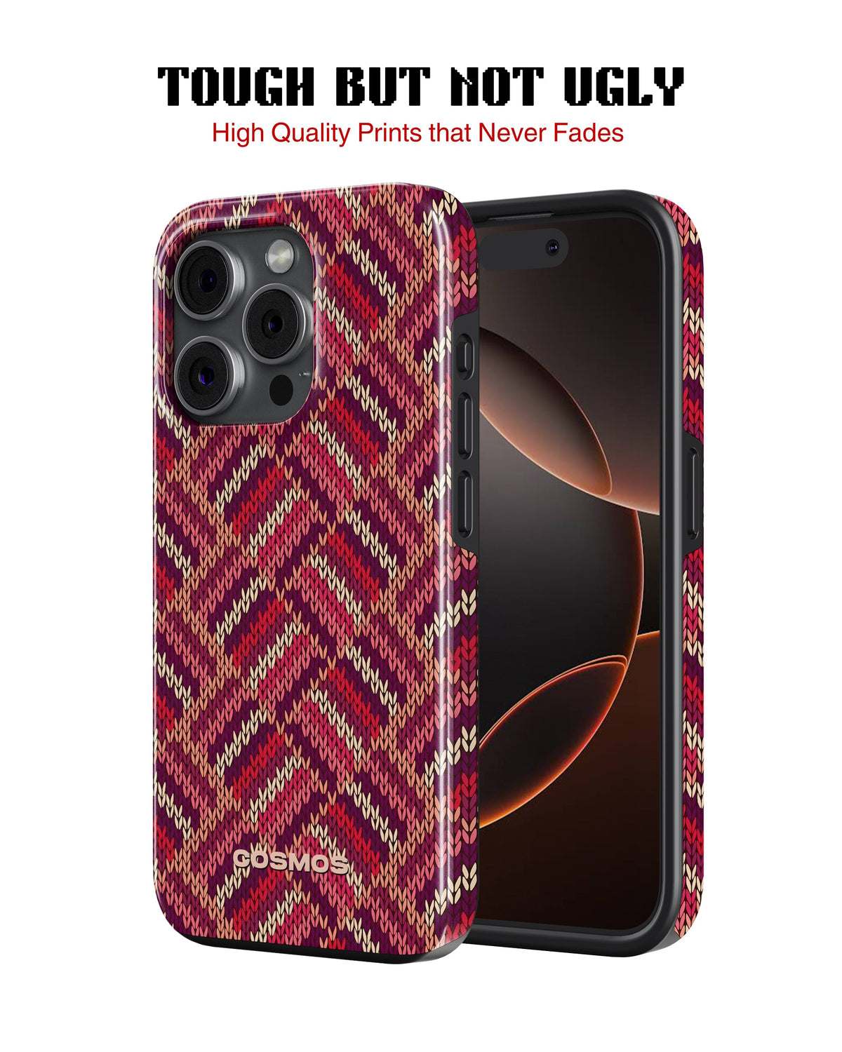 iPhone 16 Pro Max Tank Case | Textures (Ruby Weave)