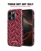 iPhone 14 Pro Max Tank Case | Textures (Ruby Weave)