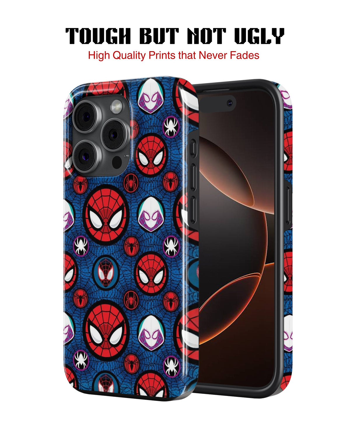 iPhone 12 Pro Tank Case | Superhero (Spider Icons)