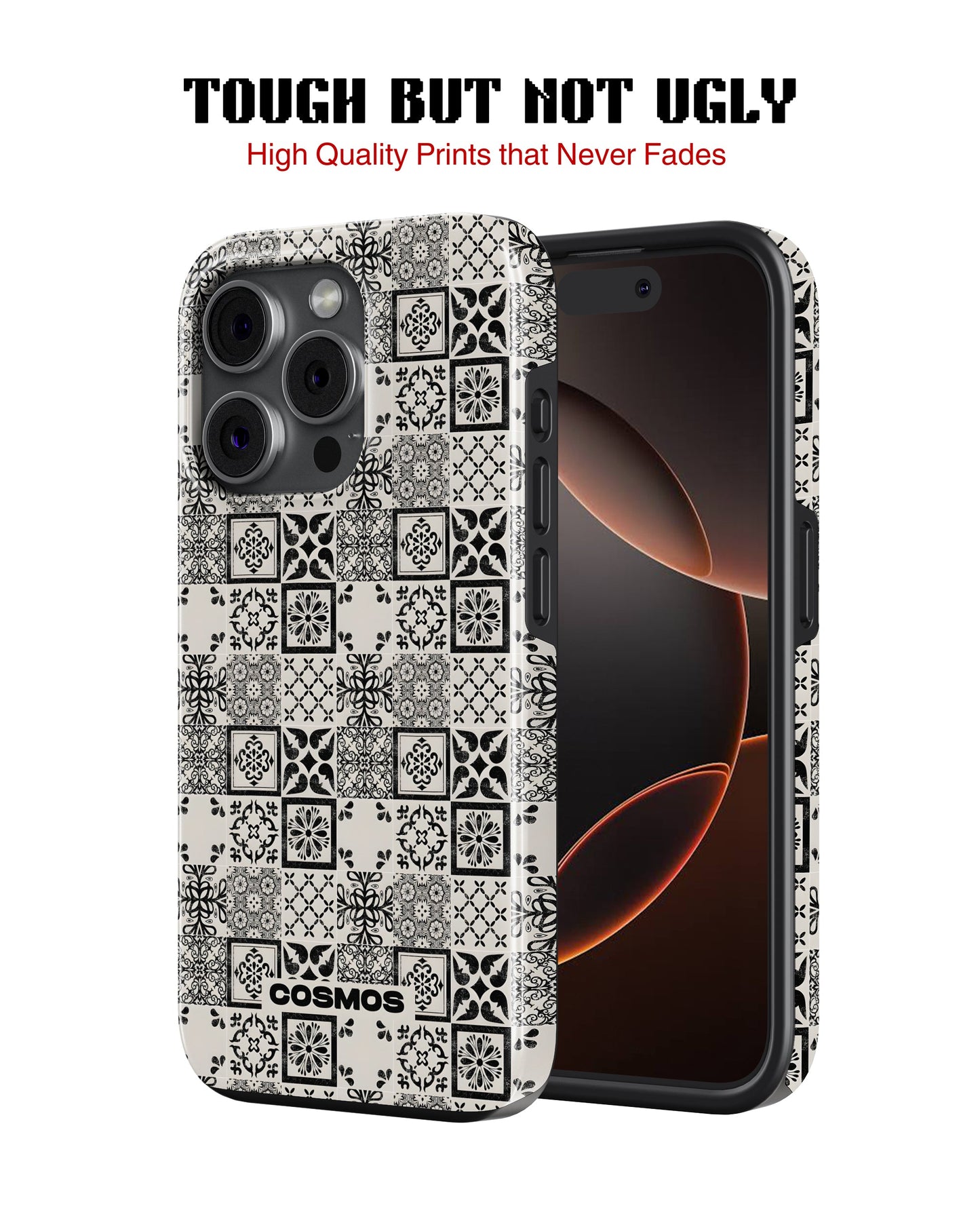 iPhone 12 Pro Max Tank Case | Textures (Vintage Mosaic)