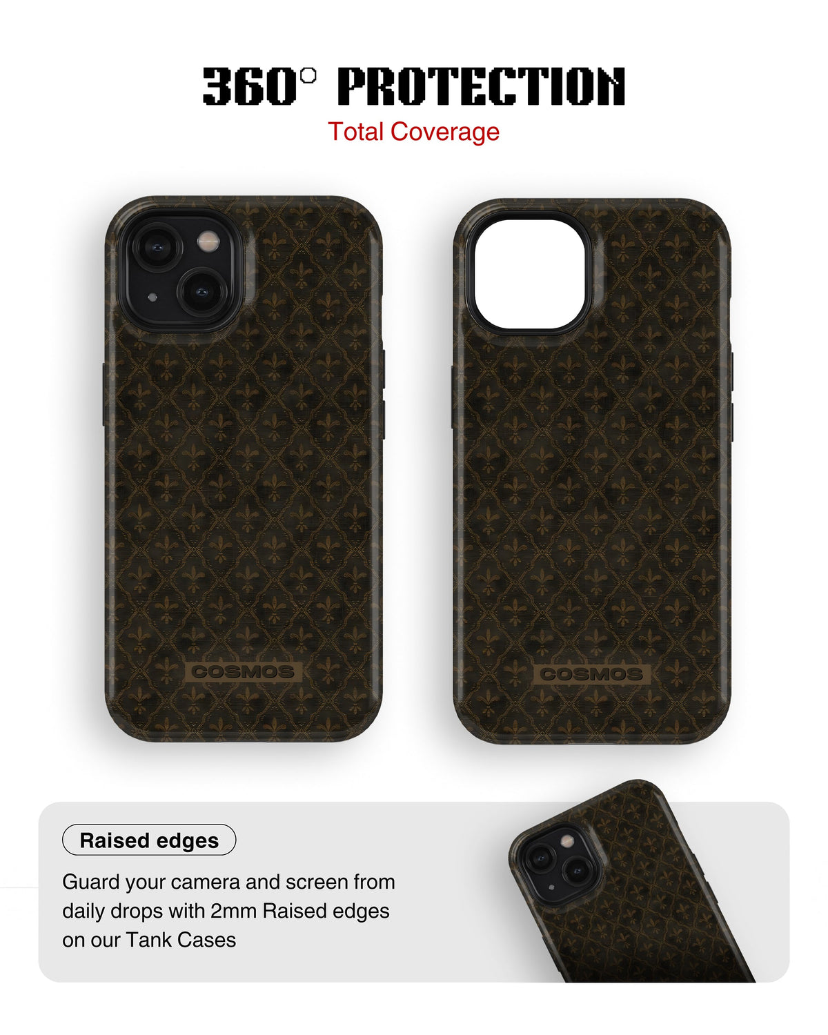iPhone 15 Plus Tank Case | Textures (Antique Fleur)