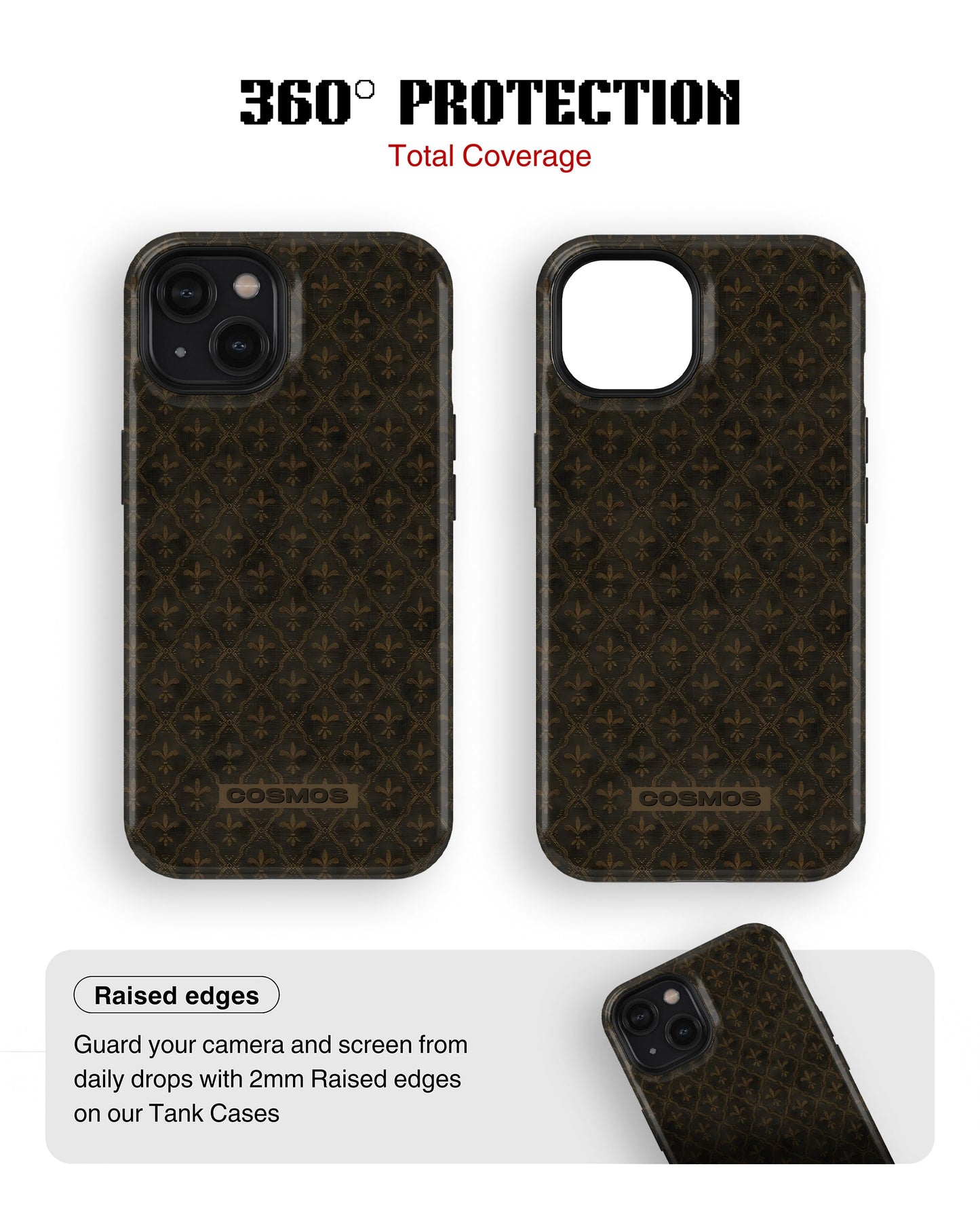 iPhone 15 Plus Tank Case | Textures (Antique Fleur)