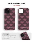 iPhone 15 Plus Tank Case | Textures (Blush Hearts)