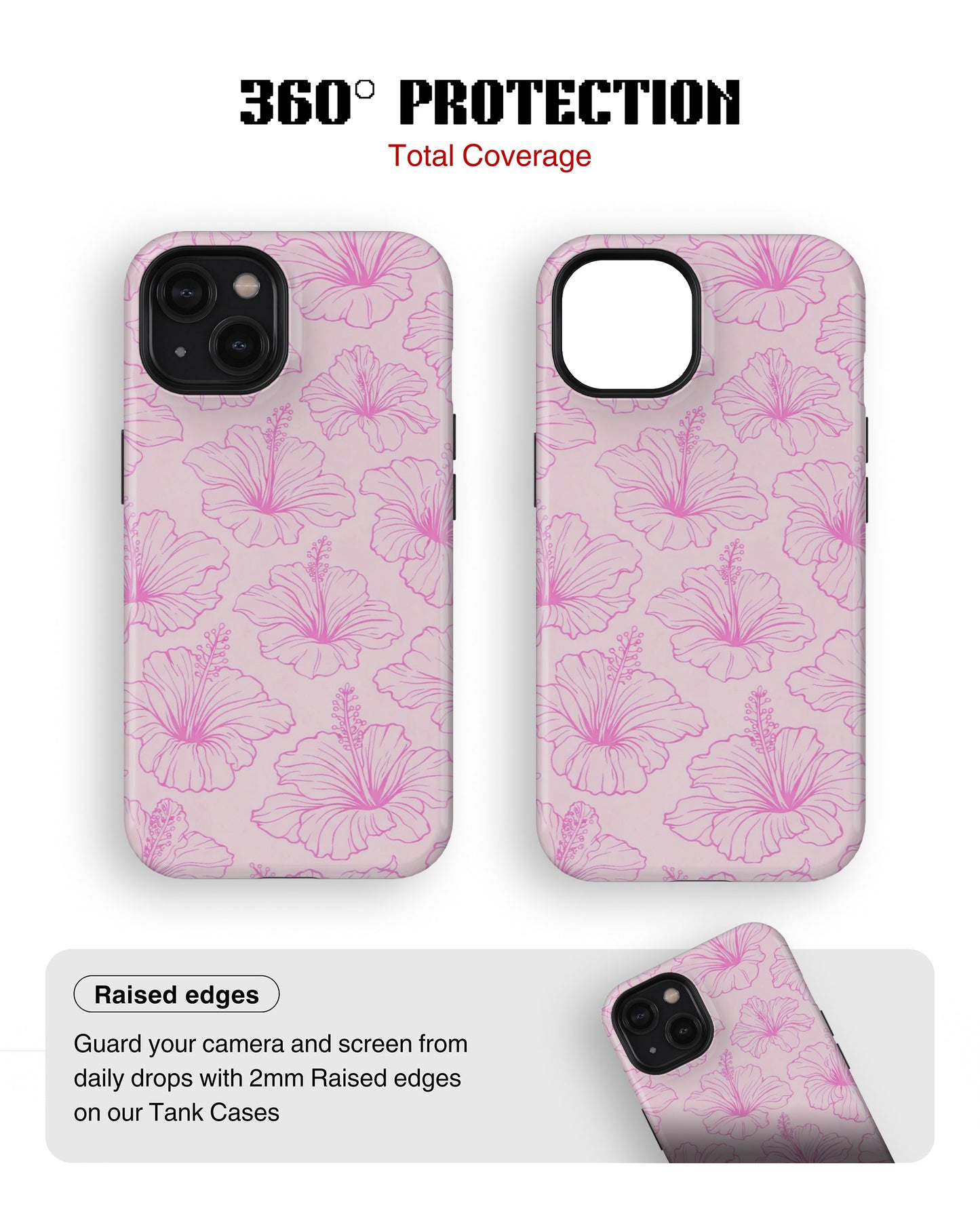 iPhone 13 Tank Case | Girls Aesthetics (Blush Hibiscus)