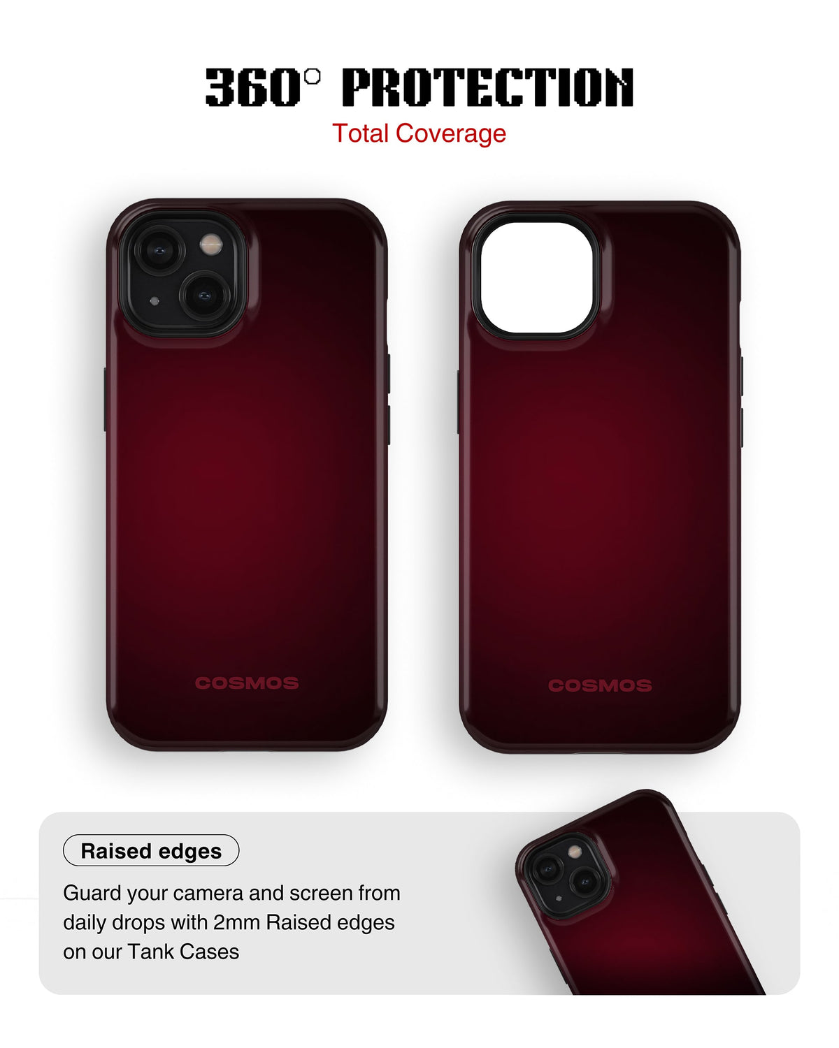 iPhone 14 Tank Case | Textures (Burgundy Fade)