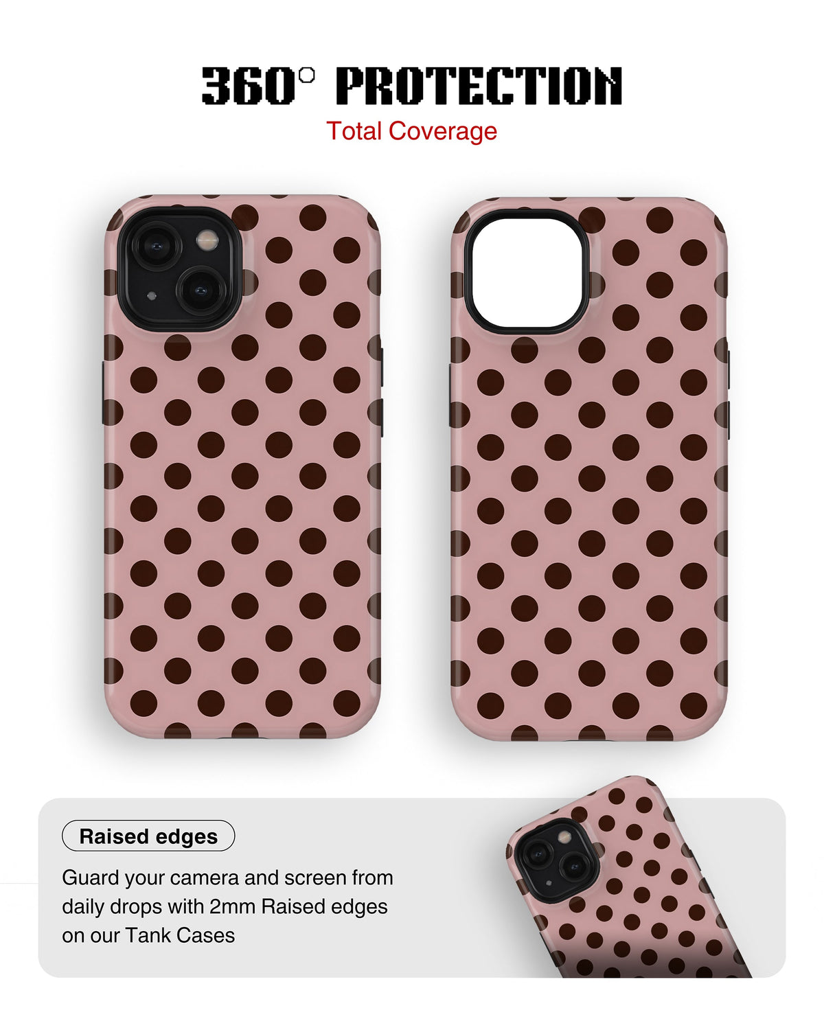 iPhone 15 Plus Tank Case | Girls Aesthetics (Choco Dots)