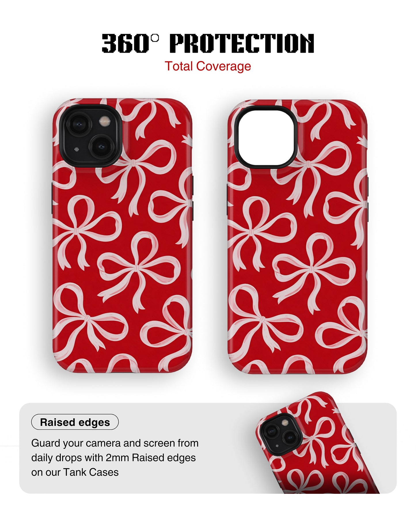 iPhone 13 Mini Tank Case | Girls Aesthetics (Crimson Bows)