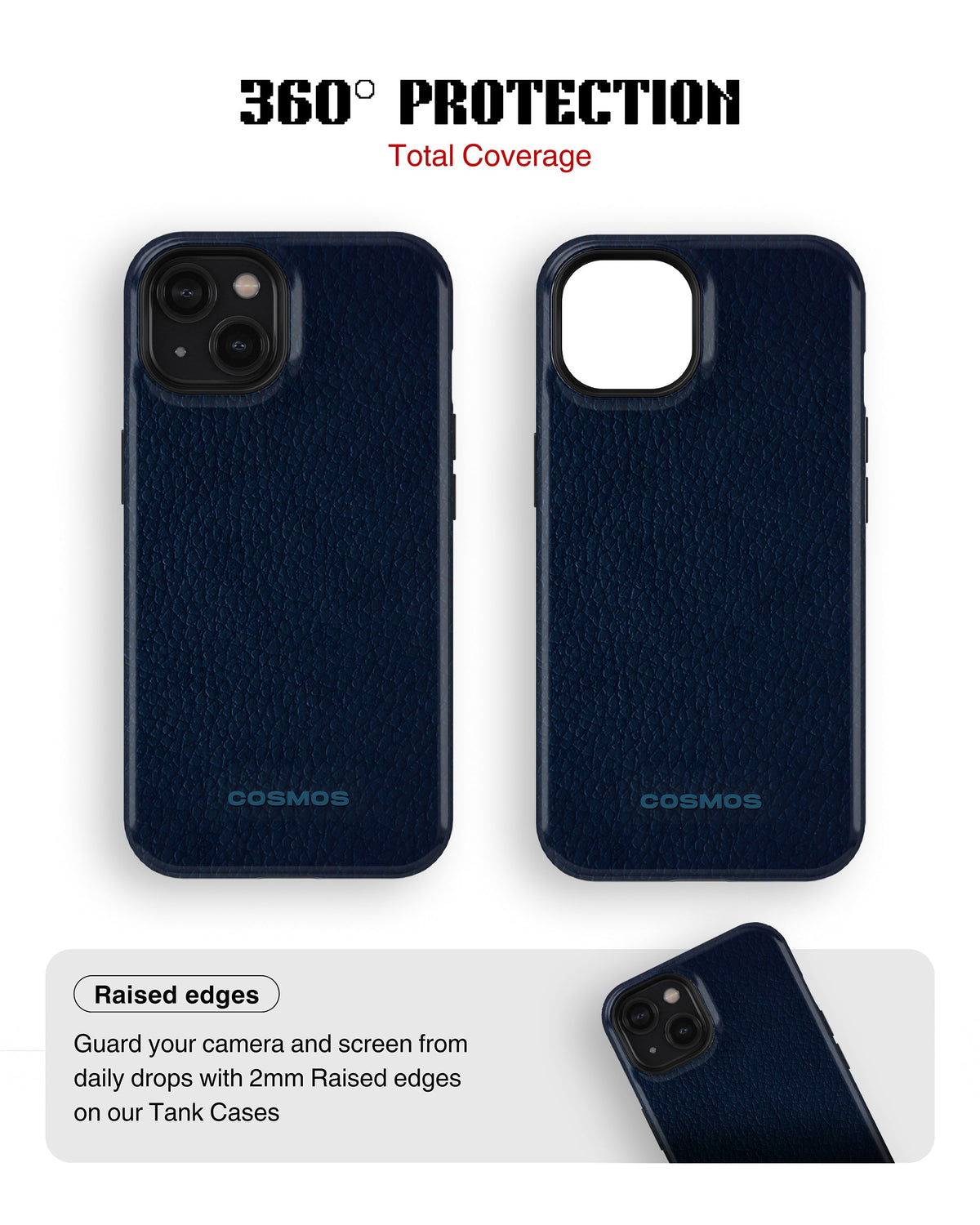 iPhone 14 Plus Tank Case | Textures (Deep Navy)