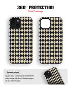 iPhone 14 Plus Tank Case | Textures (Harlequin Ivory)