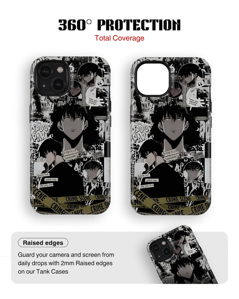 iPhone 15 Plus Tank Case | Anime (Manga Noir)