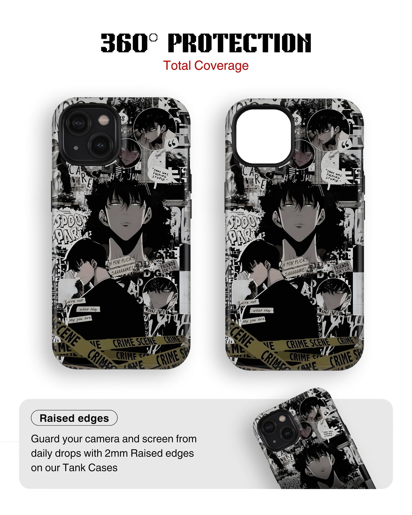 iPhone 13 Mini Tank Case | Anime (Manga Noir)