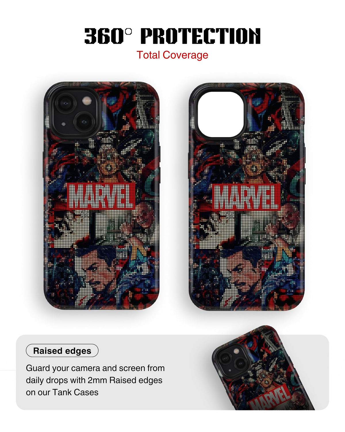 iPhone 14 Plus Tank Case | Superhero (Marvel Mosaic)
