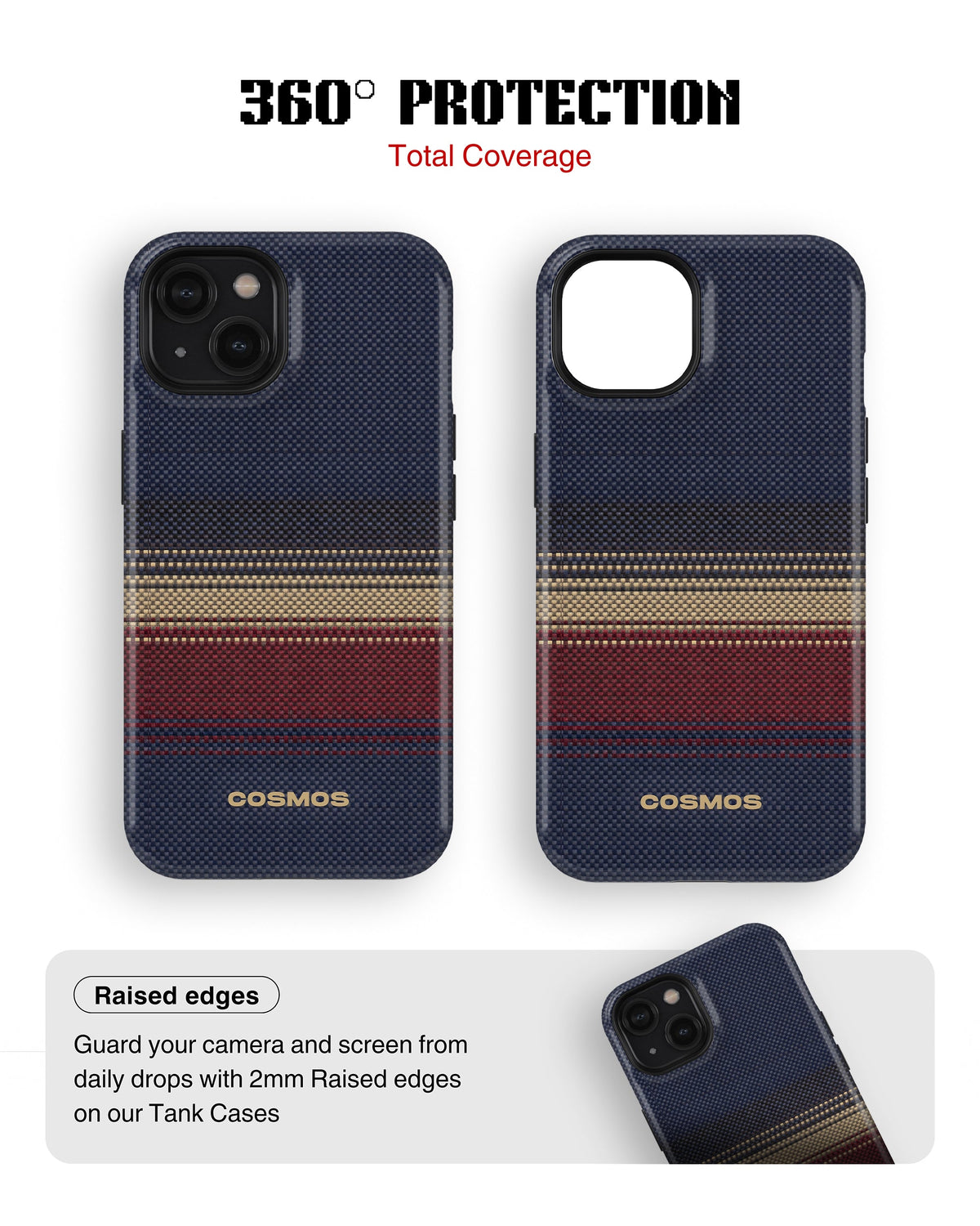 iPhone 14 Plus Tank Case | Textures (Midnight Border)