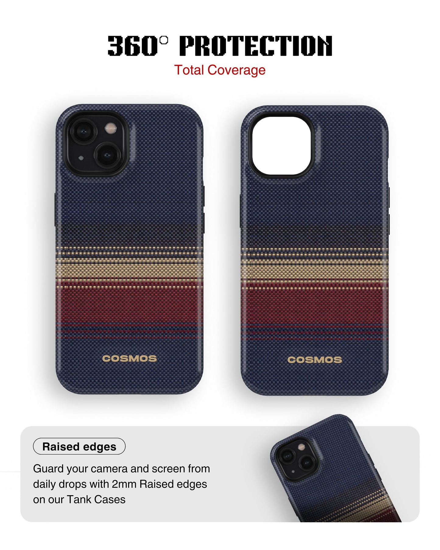 iPhone 14 Plus Tank Case | Textures (Midnight Border)