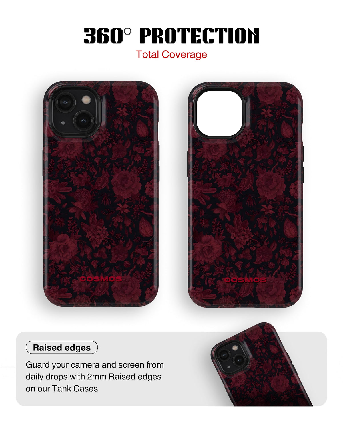iPhone 13 Mini Tank Case | Textures (Midnight Rose)