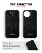 iPhone 13 Mini Tank Case | Textures (Obsidian Croc)