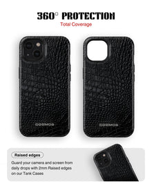 iPhone 13 Mini Tank Case | Textures (Obsidian Croc)