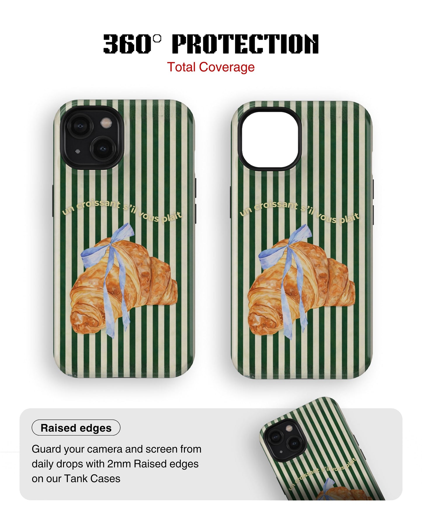 iPhone 15 Plus Tank Case | Girls Aesthetics (Paris Croissant)